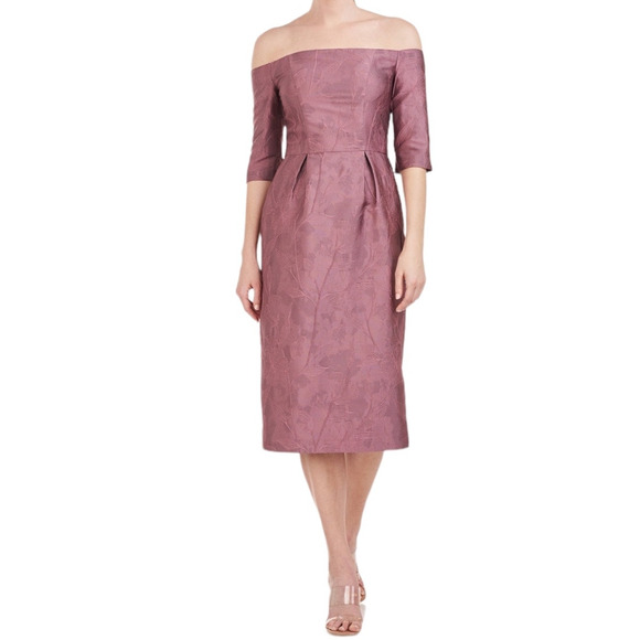 Kay Unger Dresses & Skirts - Kay Unger Dress Brinley off shoulder midi pink size 6